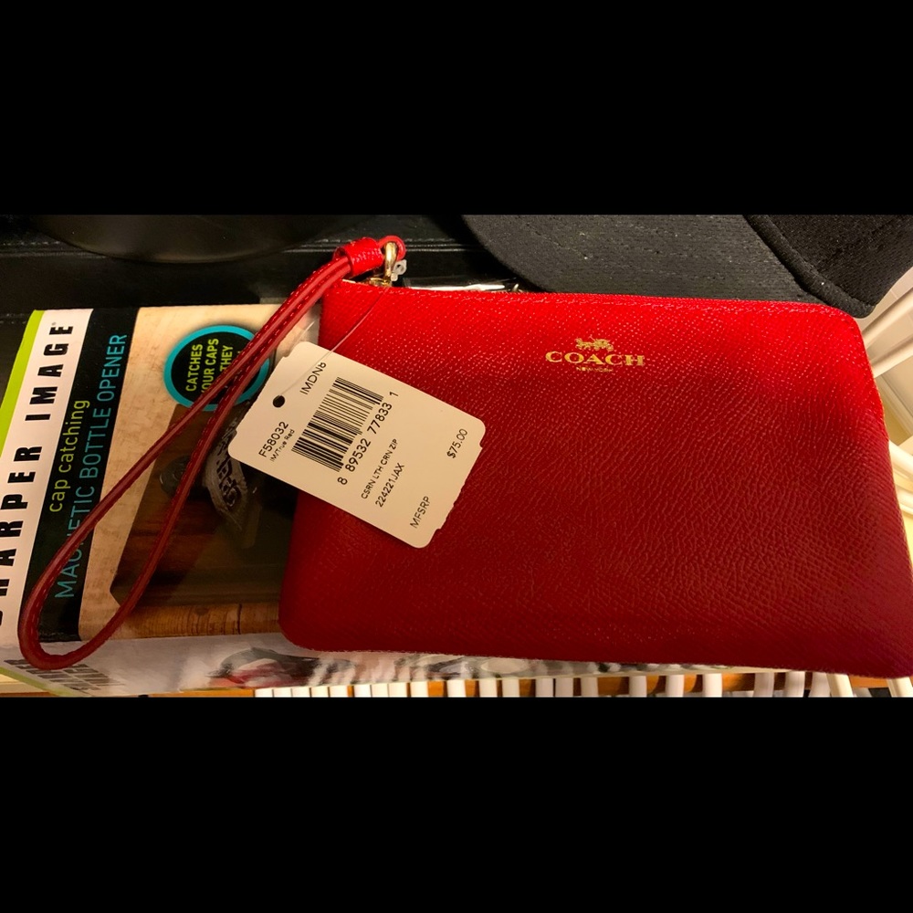 Coach wristlet in red